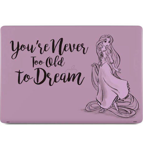 Disney Princess Rapunzel Never Too Old To Dream Art MacBook Skins